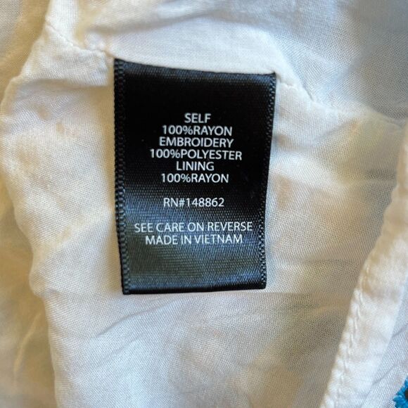 Torrid Babydoll Tiered Floral Eyelet Top White Blue Size 1X Halter Plus Size - Picture 8 of 10